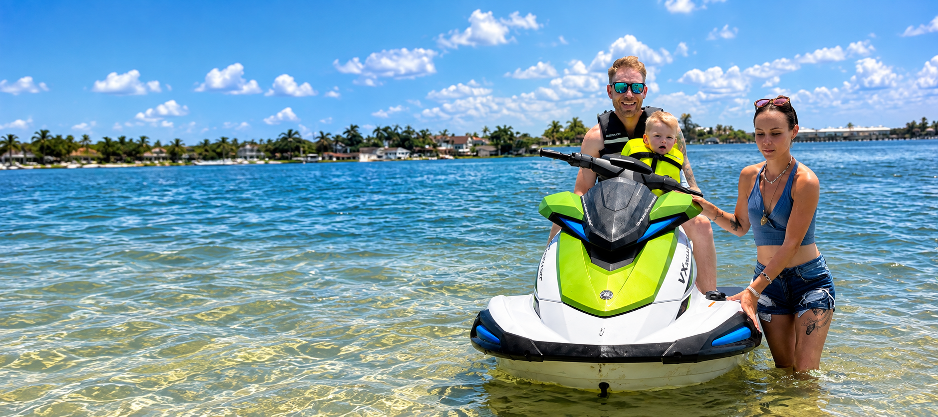 Jet ski rider on clear Florida water