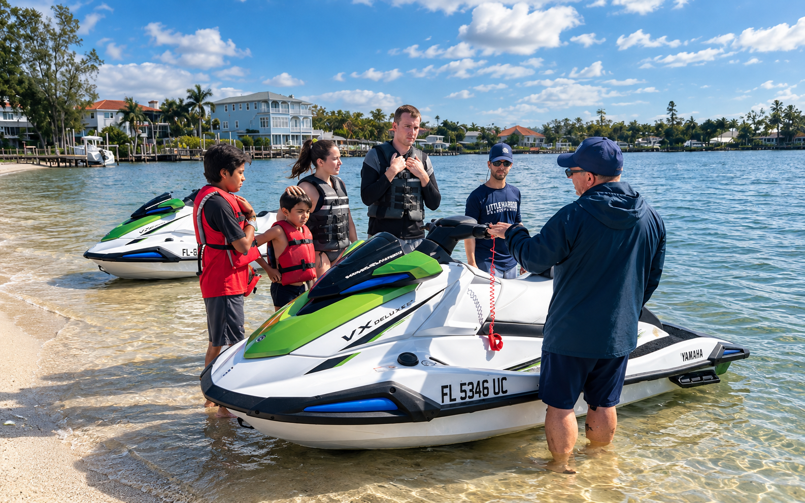 Little Philly crew leading a jet ski safety briefing