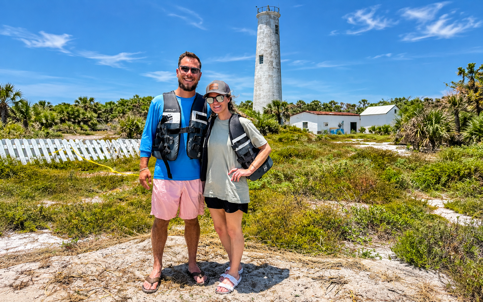 Guided tour guests at the lighthouse