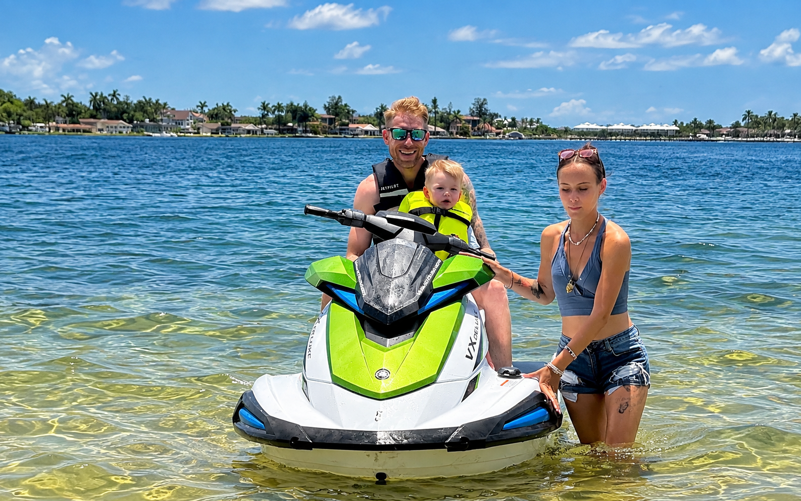 Family preparing for a jet ski day from Lido Key